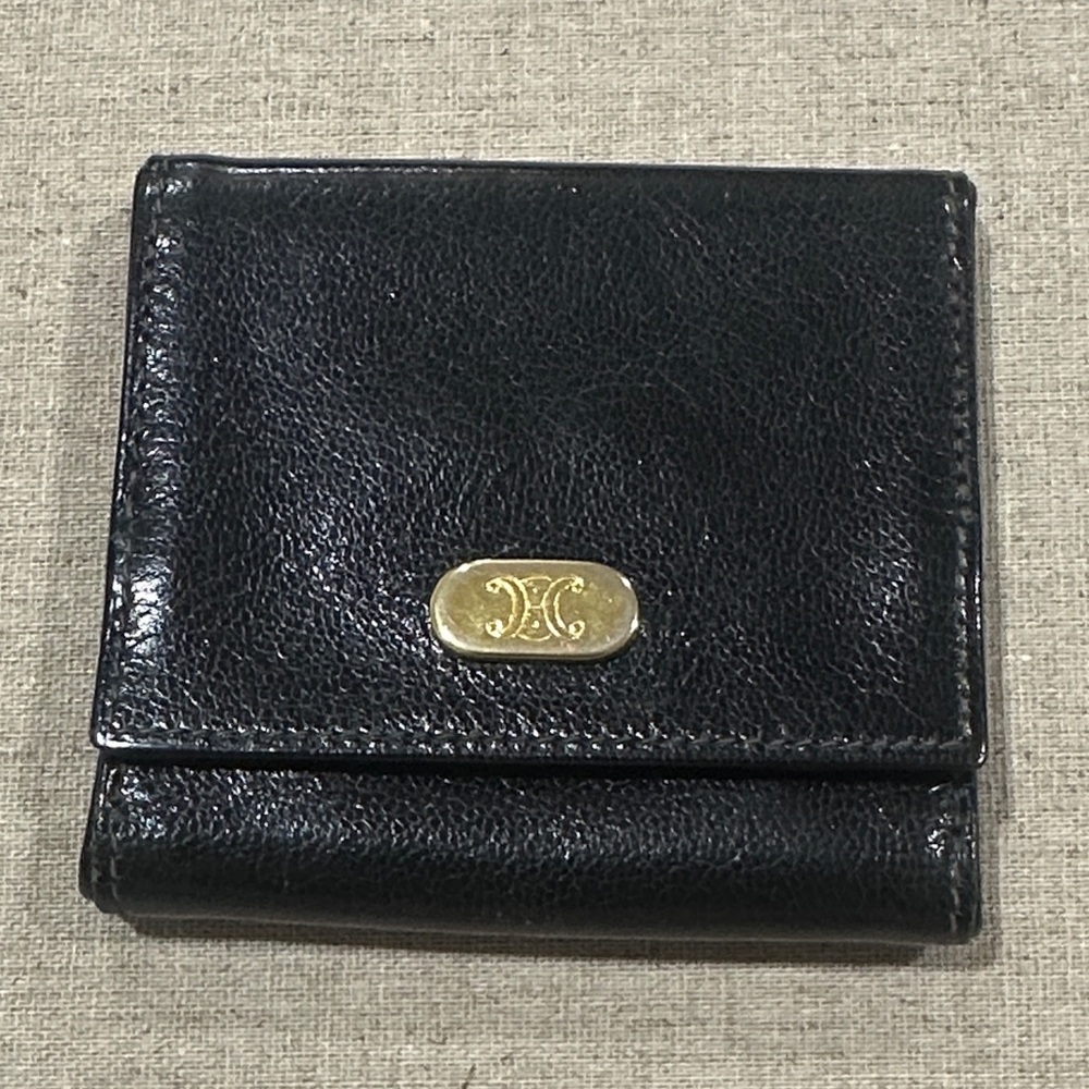 Celine Black Leather Coin Case
